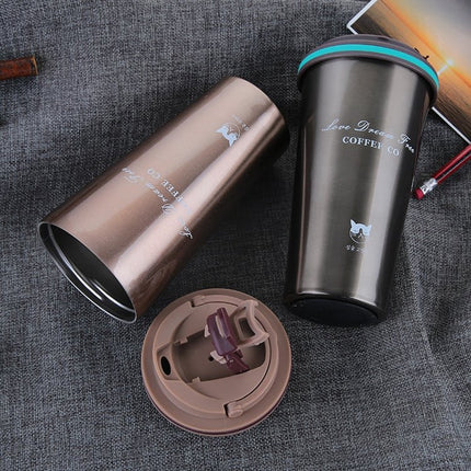 500ML Portable Stainless Steel Creative Gift Coffee Cup Office Vacuum Thermos Mug - DealBuddy