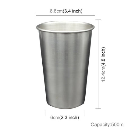 500ml Single Wall Electropolished Stainless Steel Curling Edge Beverage Cup With Rubber Circle Band And Cap - DealBuddy