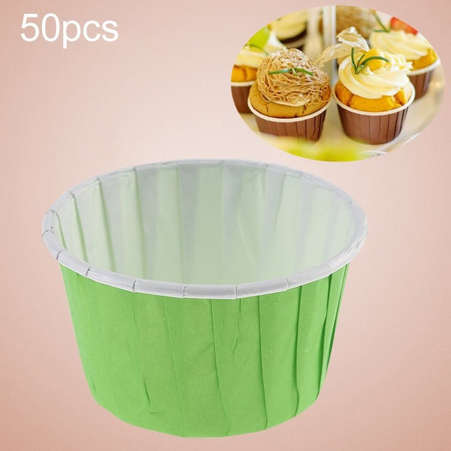 50pcs / Pack Round Lamination Cake Cup Muffin Cases Chocolate Cupcake Liner Baking Cup, Size: 5 x 3.8 x 3cm - DealBuddy
