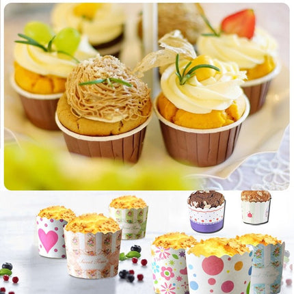 50pcs / Pack Round Lamination Cake Cup Muffin Cases Chocolate Cupcake Liner Baking Cup, Size: 5 x 3.8 x 3cm - DealBuddy