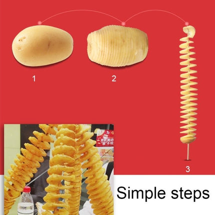 528 - 6 Popular Tornado Potato Slicer Manual Twist Spiral Potato Cutter Whirlwind Potatoes Machine Potato Vegetables Tools - DealBuddy