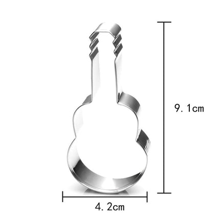 5pcs Guitar Shape Baking Biscuit Mold Stainless Steel Fondant Mousse Circle - DealBuddy