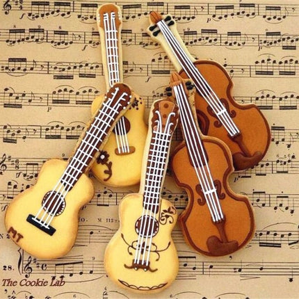 5pcs Guitar Shape Baking Biscuit Mold Stainless Steel Fondant Mousse Circle - DealBuddy