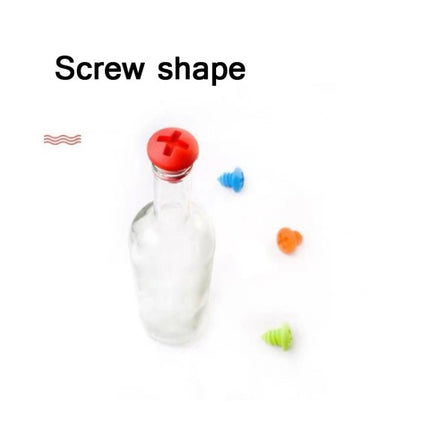 5pcs Screw Shape Red Wine Preservation Silicone Bottle Stopper Random Colour Delivery - DealBuddy