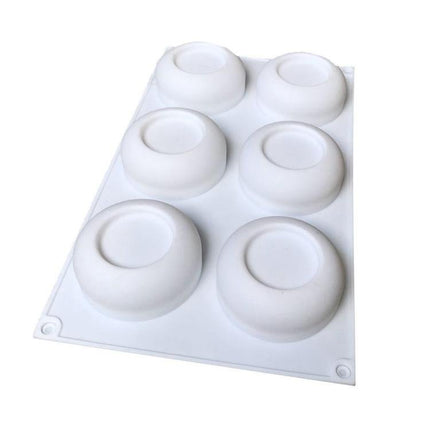 6 - Cavity Round Concave Flower Pots Mousse Mold Silicone Dessert Cake Mold - DealBuddy