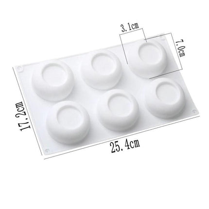 6 - Cavity Round Concave Flower Pots Mousse Mold Silicone Dessert Cake Mold - DealBuddy