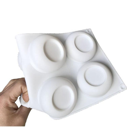 6 - Cavity Round Concave Flower Pots Mousse Mold Silicone Dessert Cake Mold - DealBuddy