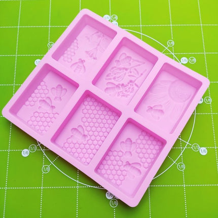 6 Grid Square Honeycomb Ice Cube Cake Mould Square Handmade Soap Mould - DealBuddy