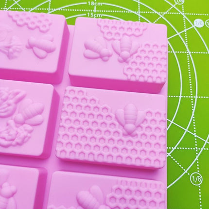 6 Grid Square Honeycomb Ice Cube Cake Mould Square Handmade Soap Mould - DealBuddy