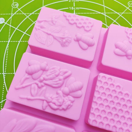 6 Grid Square Honeycomb Ice Cube Cake Mould Square Handmade Soap Mould - DealBuddy
