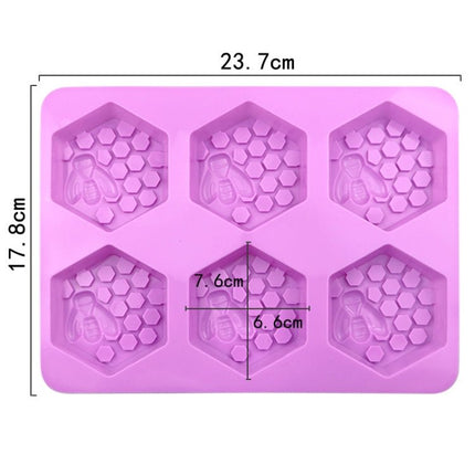 6 Grids Bee Hive Silicone Cake Molds Handmade Aroma Soap Mould - DealBuddy