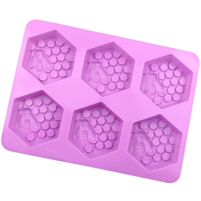 6 Grids Bee Hive Silicone Cake Molds Handmade Aroma Soap Mould - DealBuddy