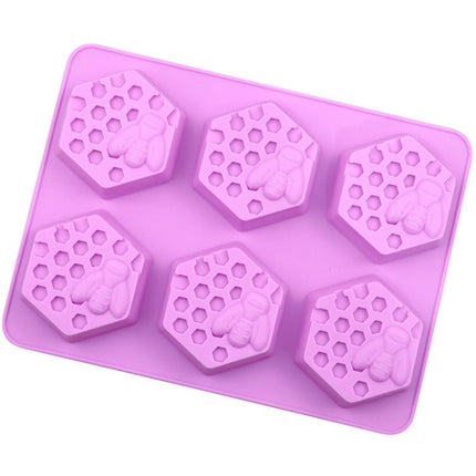 6 Grids Bee Hive Silicone Cake Molds Handmade Aroma Soap Mould - DealBuddy