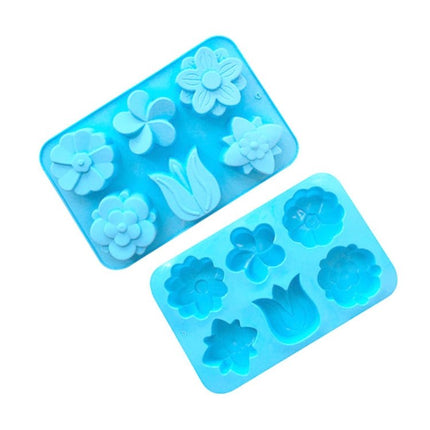 6 Grids Flower Silicone Baking Cake Molds DIY Handmade Soap Mould - DealBuddy