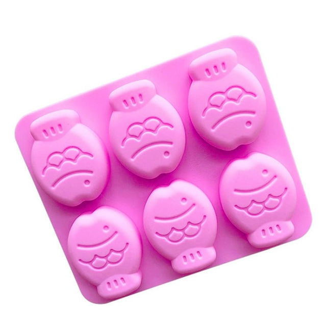 6 Grids Little Fish Shape Silicone Cake Mould Handmade Soap Mould - DealBuddy