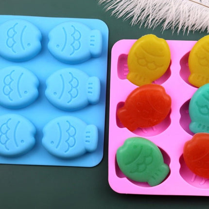 6 Grids Little Fish Shape Silicone Cake Mould Handmade Soap Mould - DealBuddy