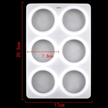 6 Grids Round Silicone Cake Molds Home DIY Handmade Soap Mould - DealBuddy