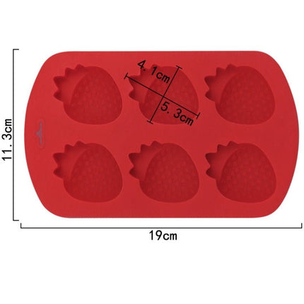 6 Grids Strawberry Silicone Cake Mold Baking DIY Chocolate Mould - DealBuddy