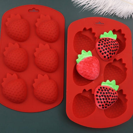 6 Grids Strawberry Silicone Cake Mold Baking DIY Chocolate Mould - DealBuddy