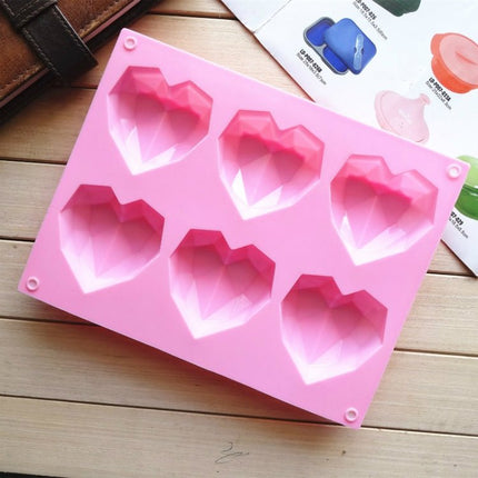 6 in 1 Heart Shape Silicone Mold For Baking Mousse Cake DIY Silicone Molds - DealBuddy