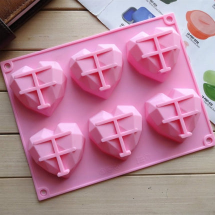 6 in 1 Heart Shape Silicone Mold For Baking Mousse Cake DIY Silicone Molds - DealBuddy
