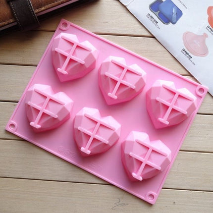 6 in 1 Heart Shape Silicone Mold For Baking Mousse Cake DIY Silicone Molds - DealBuddy