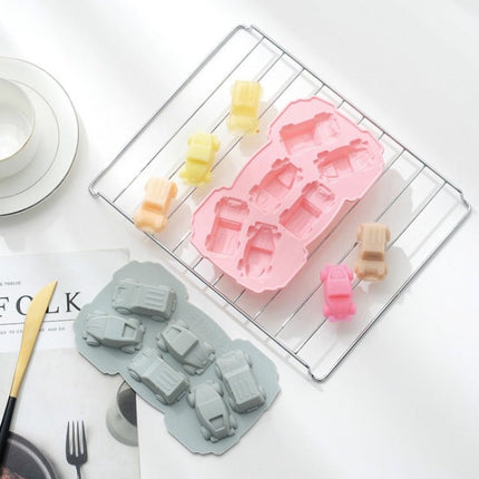 6 PCS Creative Cake Chocolate Mold 3D Car Cartoon Household Silicone Baking Ice Tray Mold - DealBuddy