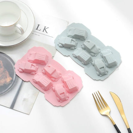 6 PCS Creative Cake Chocolate Mold 3D Car Cartoon Household Silicone Baking Ice Tray Mold - DealBuddy