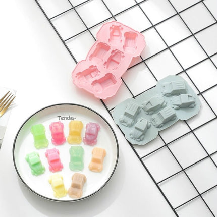 6 PCS Creative Cake Chocolate Mold 3D Car Cartoon Household Silicone Baking Ice Tray Mold - DealBuddy