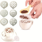 6 PCS Stainless Steel Garland Mold Fancy Coffee Printing Model Coffee Milk Foam Spray Pattern Template Random Style Delivery - DealBuddy