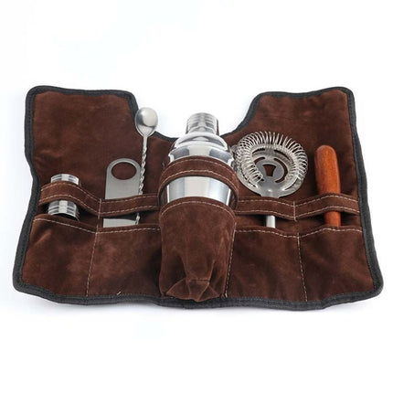 7 in 1 Stainless Steel Wine Cocktail Shaker Tools Set with Cloth Bag, Capacity: 550ml - DealBuddy