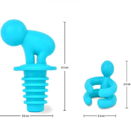 7 PCS Cartoon Silicone Sealed Spiral Red Wine Stopper + Cup Feet Set, Random Color Delivery - DealBuddy