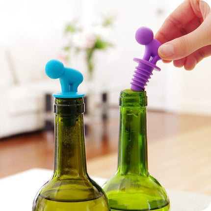 7 PCS Cartoon Silicone Sealed Spiral Red Wine Stopper + Cup Feet Set, Random Color Delivery - DealBuddy