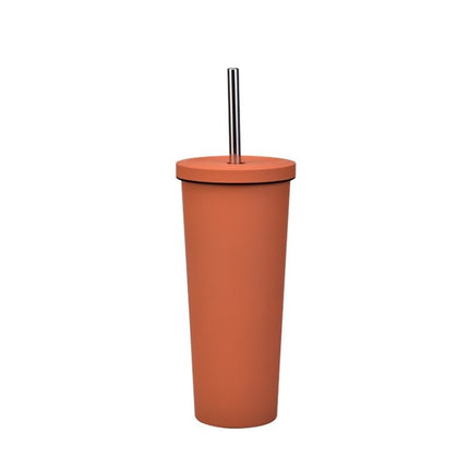 700ml Large Capacity Double Stainless Steel Straw Cup Vacuum Outdoor 304 Insulation Cup Car Water Cup - DealBuddy