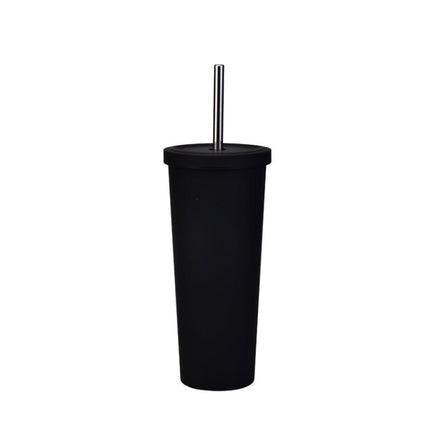 700ml Large Capacity Double Stainless Steel Straw Cup Vacuum Outdoor 304 Insulation Cup Car Water Cup - DealBuddy