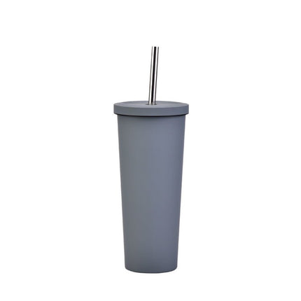 700ml Large Capacity Double Stainless Steel Straw Cup Vacuum Outdoor 304 Insulation Cup Car Water Cup - DealBuddy