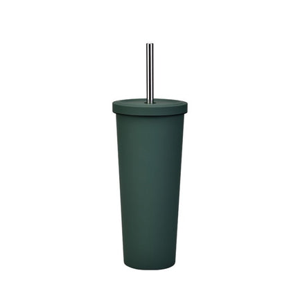 700ml Large Capacity Double Stainless Steel Straw Cup Vacuum Outdoor 304 Insulation Cup Car Water Cup - DealBuddy