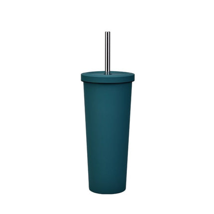 700ml Large Capacity Double Stainless Steel Straw Cup Vacuum Outdoor 304 Insulation Cup Car Water Cup - DealBuddy