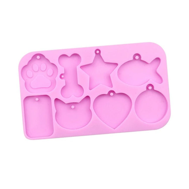 8 Grids Cats Paw Pentagram Love Fish Molds Silicone Drip Mould - DealBuddy