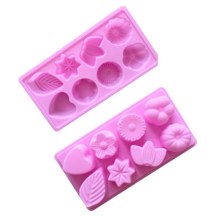 8 Grids Floral Silicone Baking Mould DIY Aroma Soap Mold - DealBuddy
