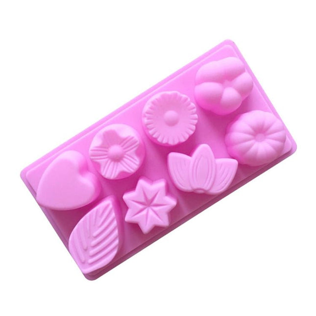 8 Grids Floral Silicone Baking Mould DIY Aroma Soap Mold - DealBuddy