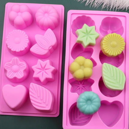 8 Grids Floral Silicone Baking Mould DIY Aroma Soap Mold - DealBuddy