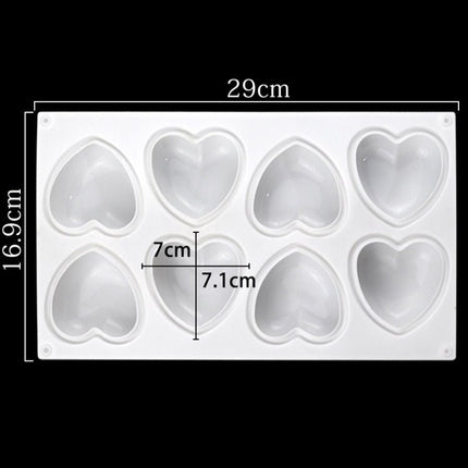8 Grids Heart Silicone Chocolate Mold Handmade Aroma Soap Mould - DealBuddy