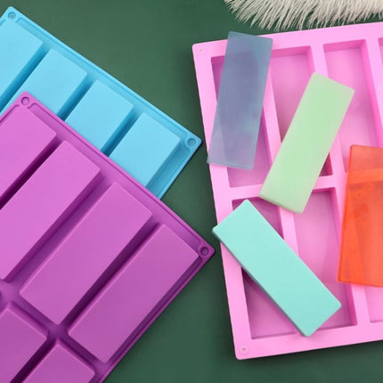 8 Grids Rectangular Silicone Handmade Soap Mould DIY Aromatherapy Mould - DealBuddy