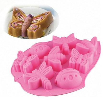8 - in - 1 Insect Butterfly Dragonfly Beetle Shaped Silica Cake Mold - DealBuddy