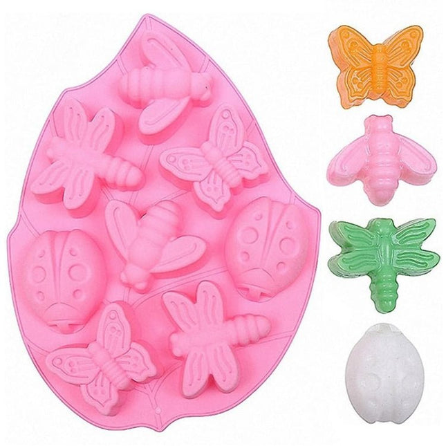 8 - in - 1 Insect Butterfly Dragonfly Beetle Shaped Silica Cake Mold - DealBuddy