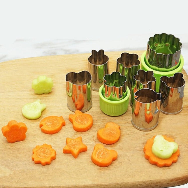 8 in 1 Stainless Steel Biscuit Mold Set Printing Vegetable Fruit Cutting Embossing Mold - DealBuddy