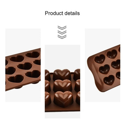 8 PCS Silicone Love Shape 15 Grid Cake Chocolate Ice Tray Mold - DealBuddy