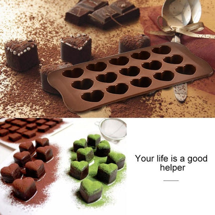 8 PCS Silicone Love Shape 15 Grid Cake Chocolate Ice Tray Mold - DealBuddy