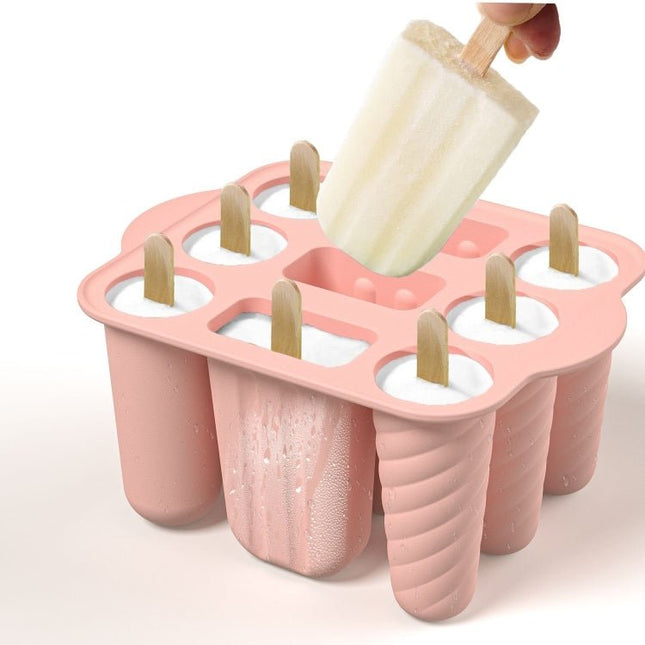 9 Grids Ice Cream Mould Silicone Ice Compartment Homemade Ice Cube Membrane Maker - DealBuddy